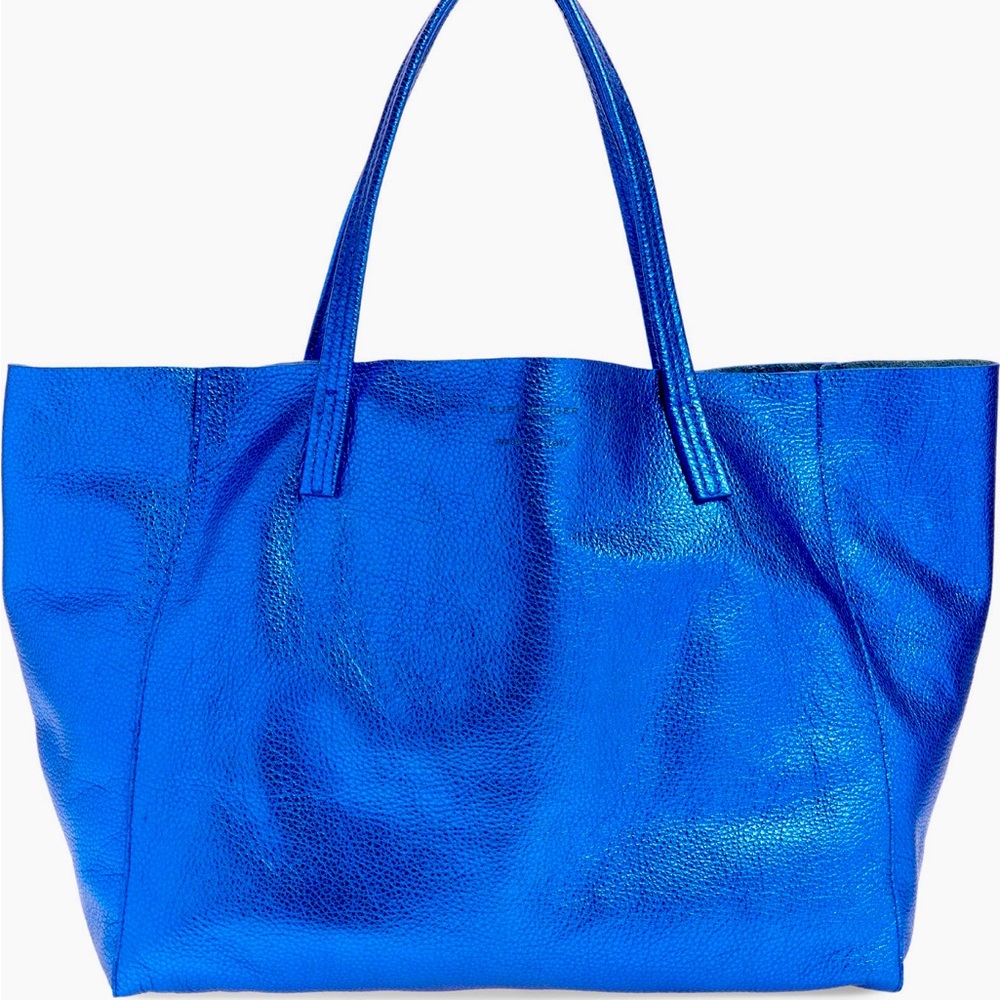 Kurt Geiger Violet Horizontal Tote in Metallic Blue!